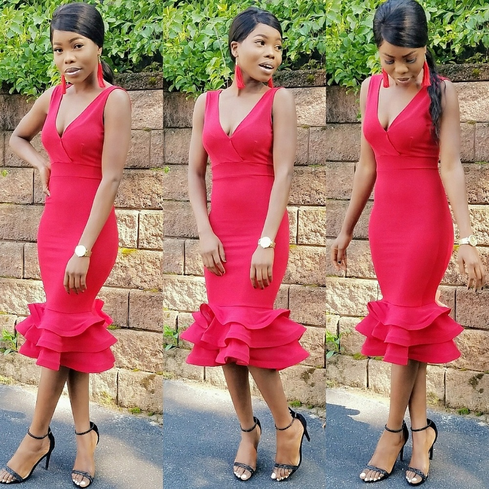 Bodycon midi dress.